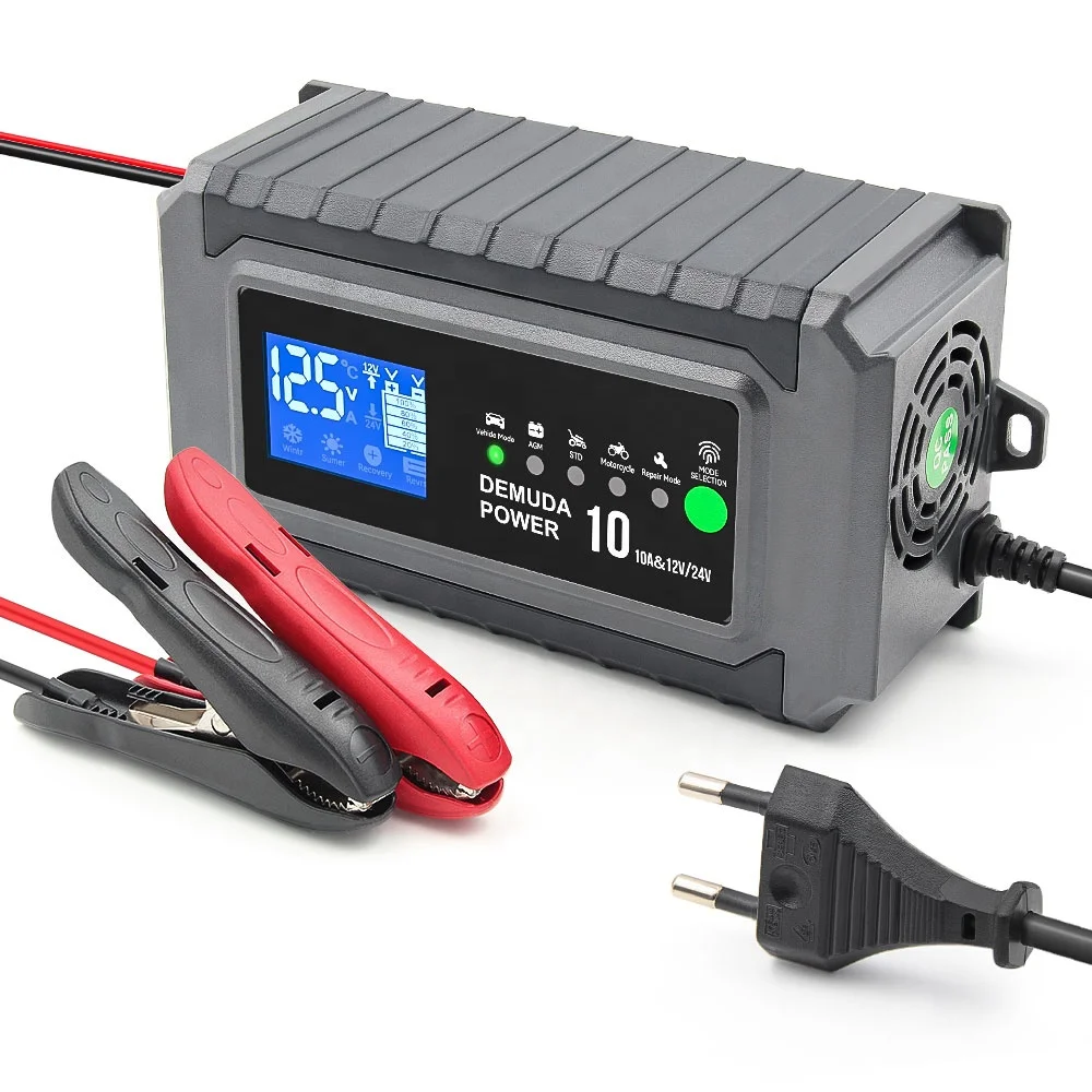 

12V 24V DC10 10A Power Universal Car Battery Charger Battery Maintainer for Truck Portable Car Battery Charger Jump Starter