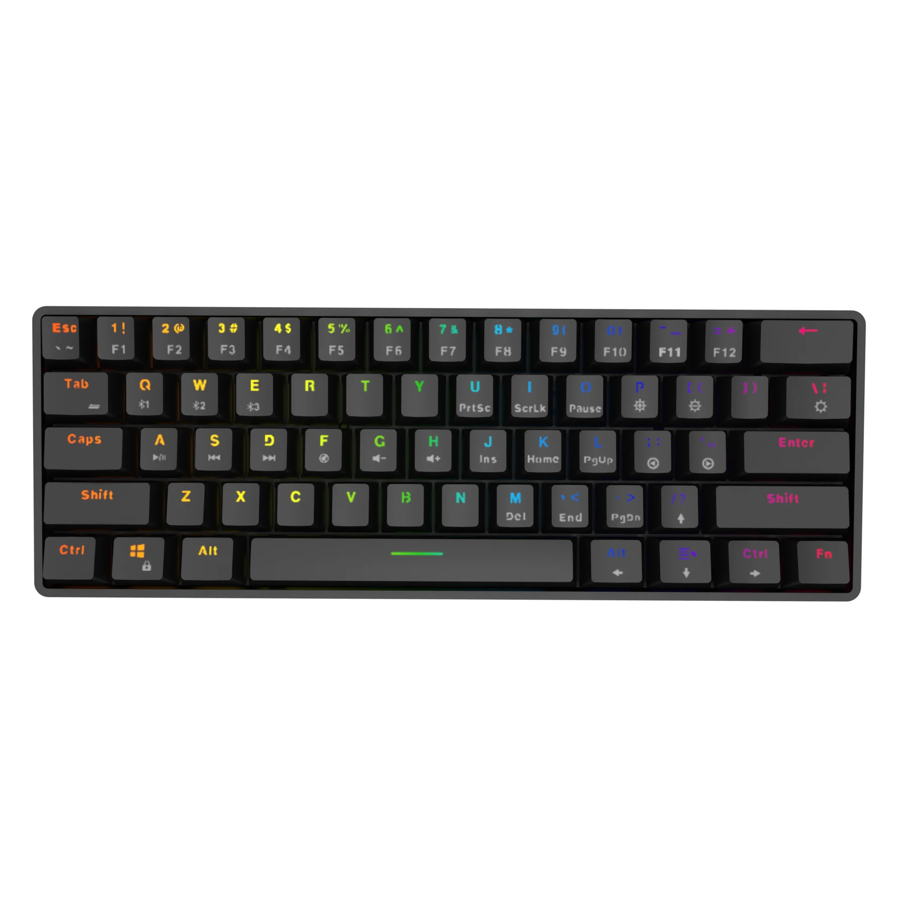 

Rechargeable Hot swap Dual mode wireless RGB Keyboard Mini 61Keys Gaming Mechanical Keyboard, Black white pink blue