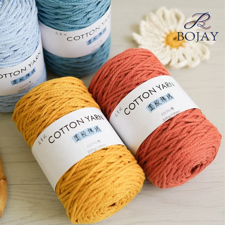 

Wholesales 3mm Thickness DIY Hand Knitting 100% Cotton Cord Macrame Rope Crochet Yarn For Crochet