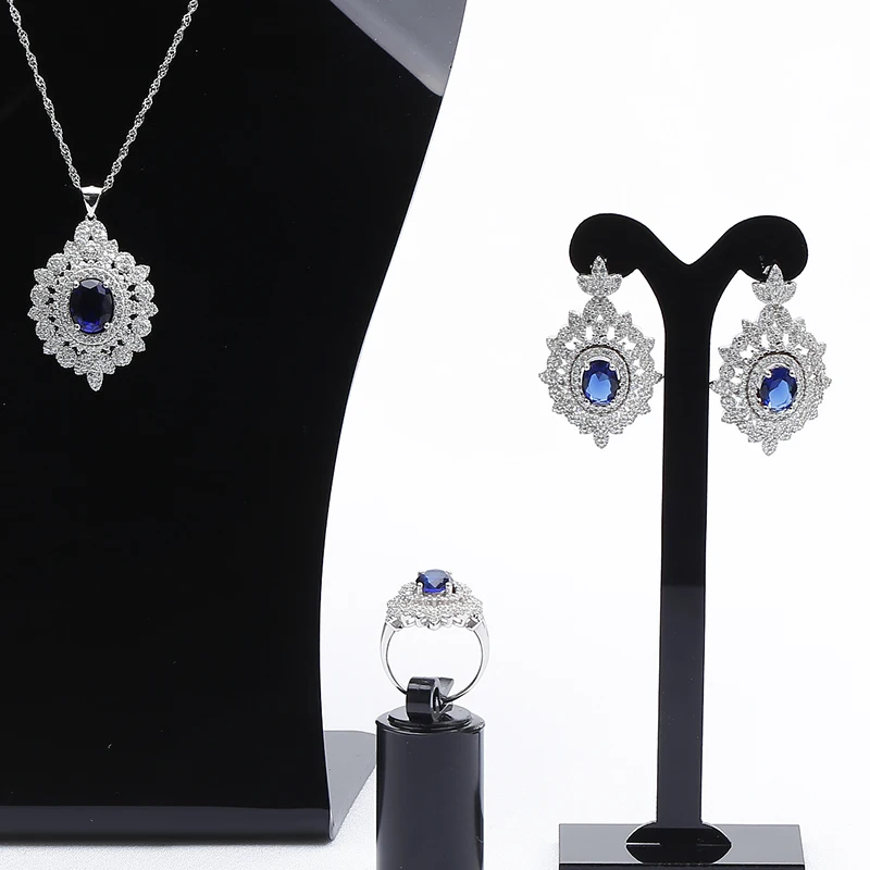 

Wholesale 925 silver Dubai Crystal Saudi Gold Jewelry Set Price