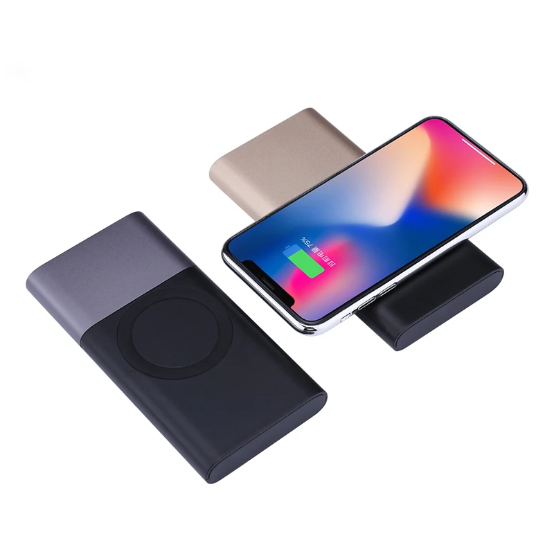 

Wholesale Brand Wireless Charger Power Bank Wireless Earbuds Earphones, Gold/grey