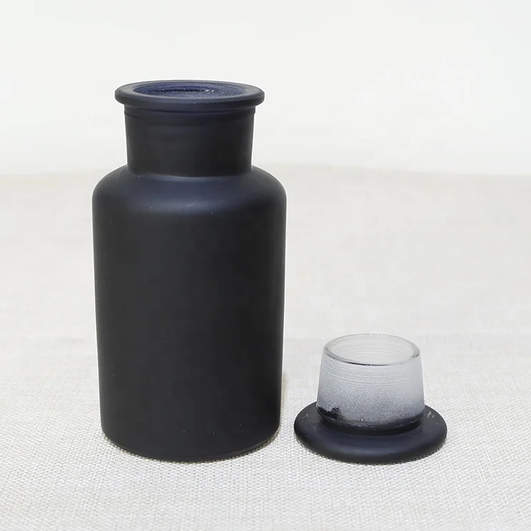 250ml/500ml Black Apothecary Jar,Wholesale Glass Apothecary Jars Buy