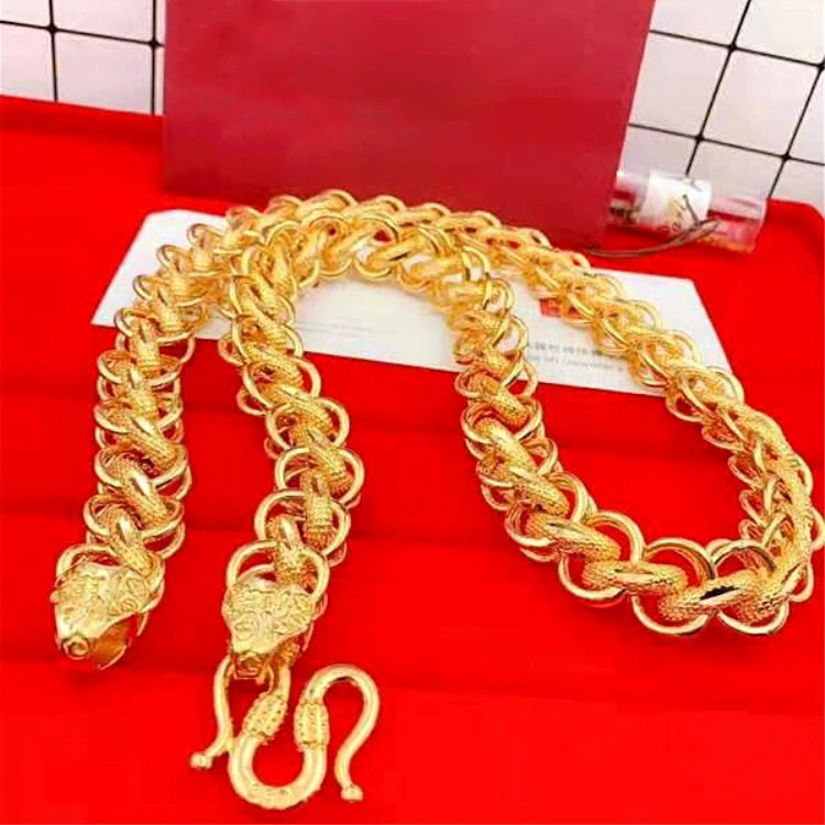 

Brass Gold Plated Blessing Thai Chain Men'S Necklace Exquisite Jewelry Gold Domineering Necklace