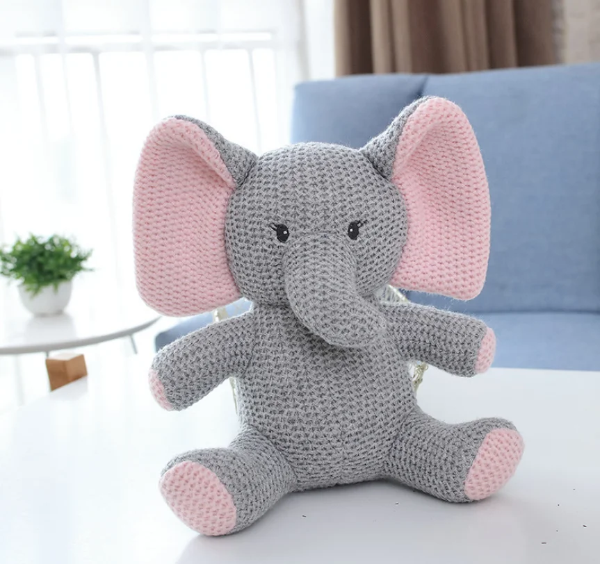 

crocheted toys unicorn elephant bunny doll crochet rattle toy for baby, As picture