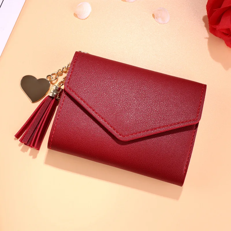 

Tassel Fashion Short Mini Wallets Korean Students Lovely Purse Female Small Wallet for Women