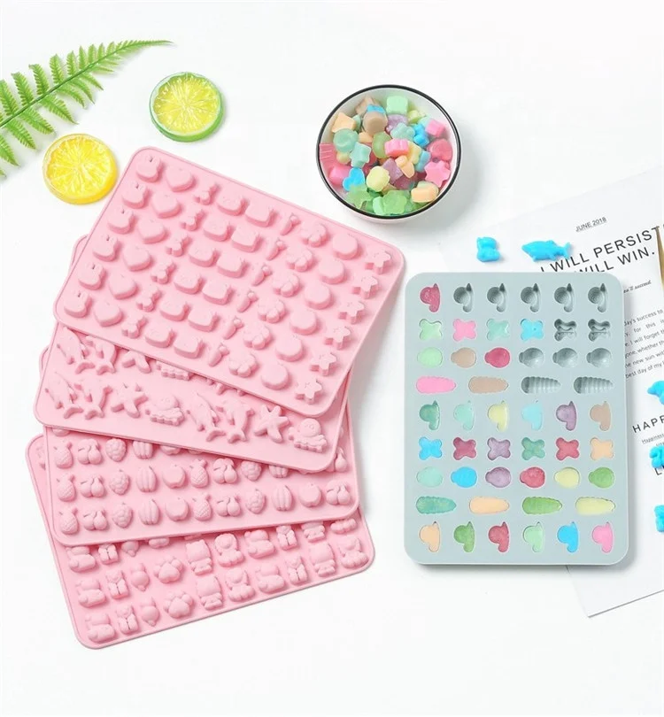 

Hygienic Mini Candy Fruit Animal Gummy Bear Gummy Silicone 50 Cavities DIY Mold