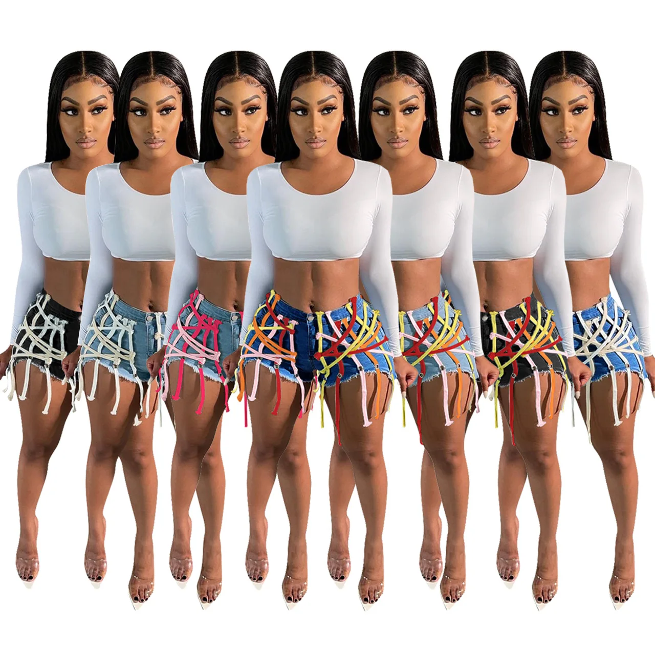 

Wholesale Pants 2022 New Arrivals Summer Ladies High Waist Jeans For Women Denim Shorts, Customized color