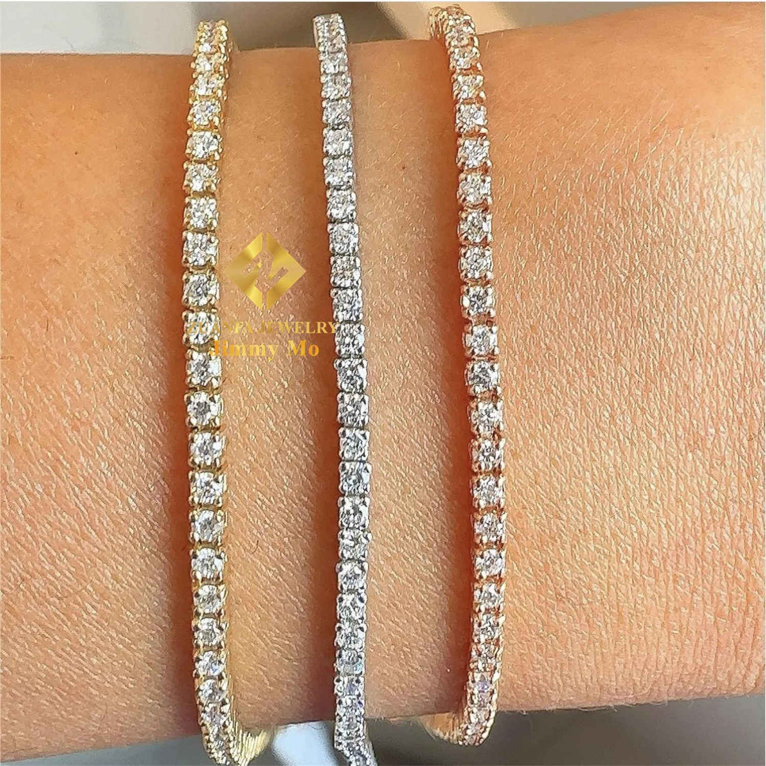 

Hot Selling Pass Diamond Tester Iced Out GRA Certificates 2mm 3mm 4mm 5mm 6.5mm VVS1 Moissanite Diamond Tennis Bracelets Men