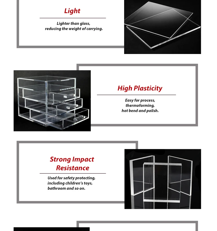 white acrylic 0.8-1mm see through acrylic sheet plexi glass