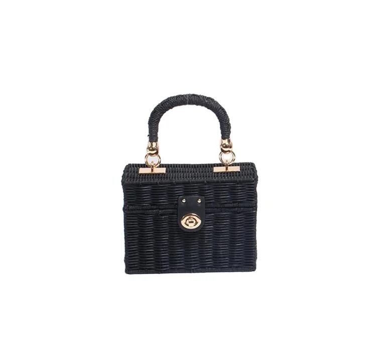 

High Quality Women Bags Beach rattan basket Straw Handbag Shopping Net Bag