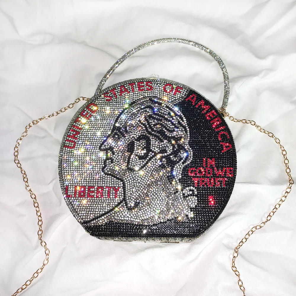 

diamond money bling purses for women rhinestone Evening Bag