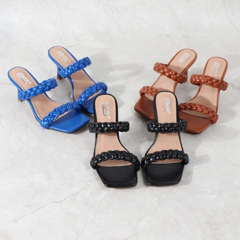 

2021 Women New Arrivals Dress Shoes Stiletto Slip On Stylish Ladies Sandals Luxury Heels Shoes Slippers Women High Heel Shoes