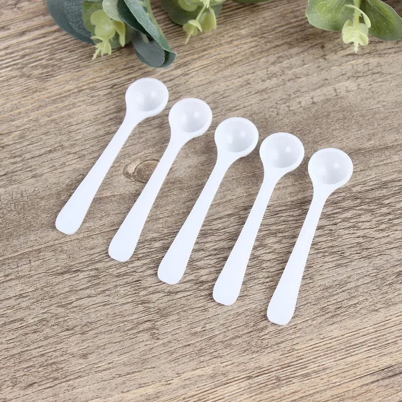 

1ml mini plastic salt spoon 0.5 grams high quality candy white and transparent plastic scoop drop shippping, Customized color