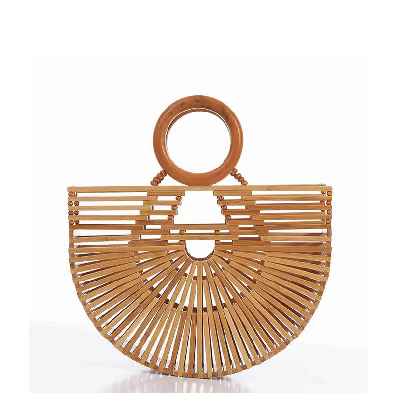 

New Fashion Design Handmade Rattan Bags Summer Hollow Out Beach Rattan Handbags/