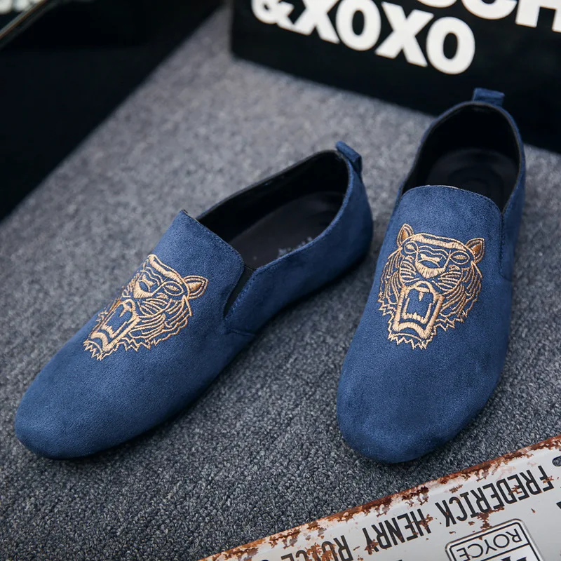 

Men Loafers Slip on casual driving Mocasines Shoes for Men, Black/blue