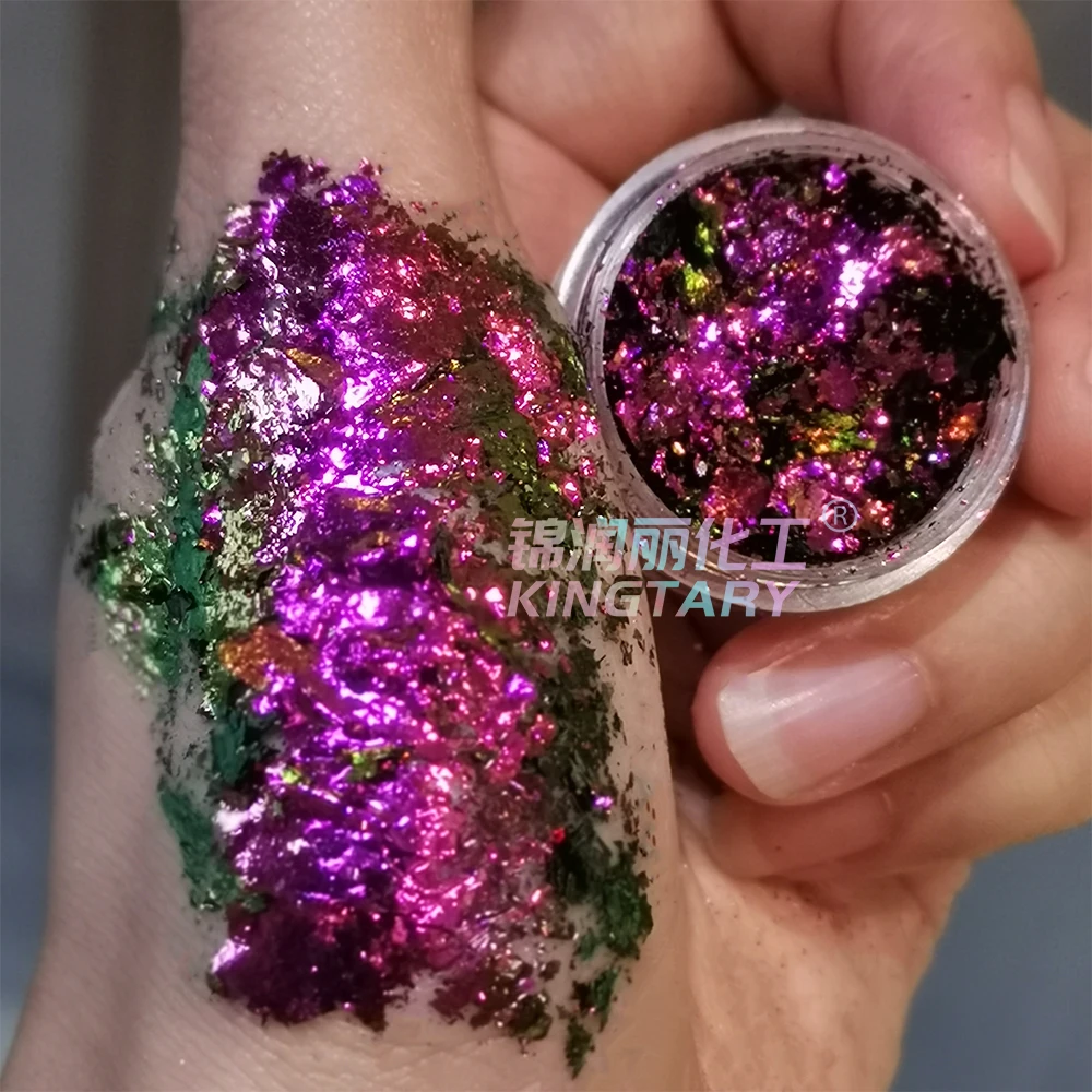 

eyeshadow flakes chameleon low moq iridescent aurora chrome flair mermaid flake, Multi color