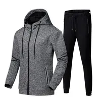 

Wholesale Running Wear Two Piece Set Zip Up Fleece Custom Men Tracksuits With Hood