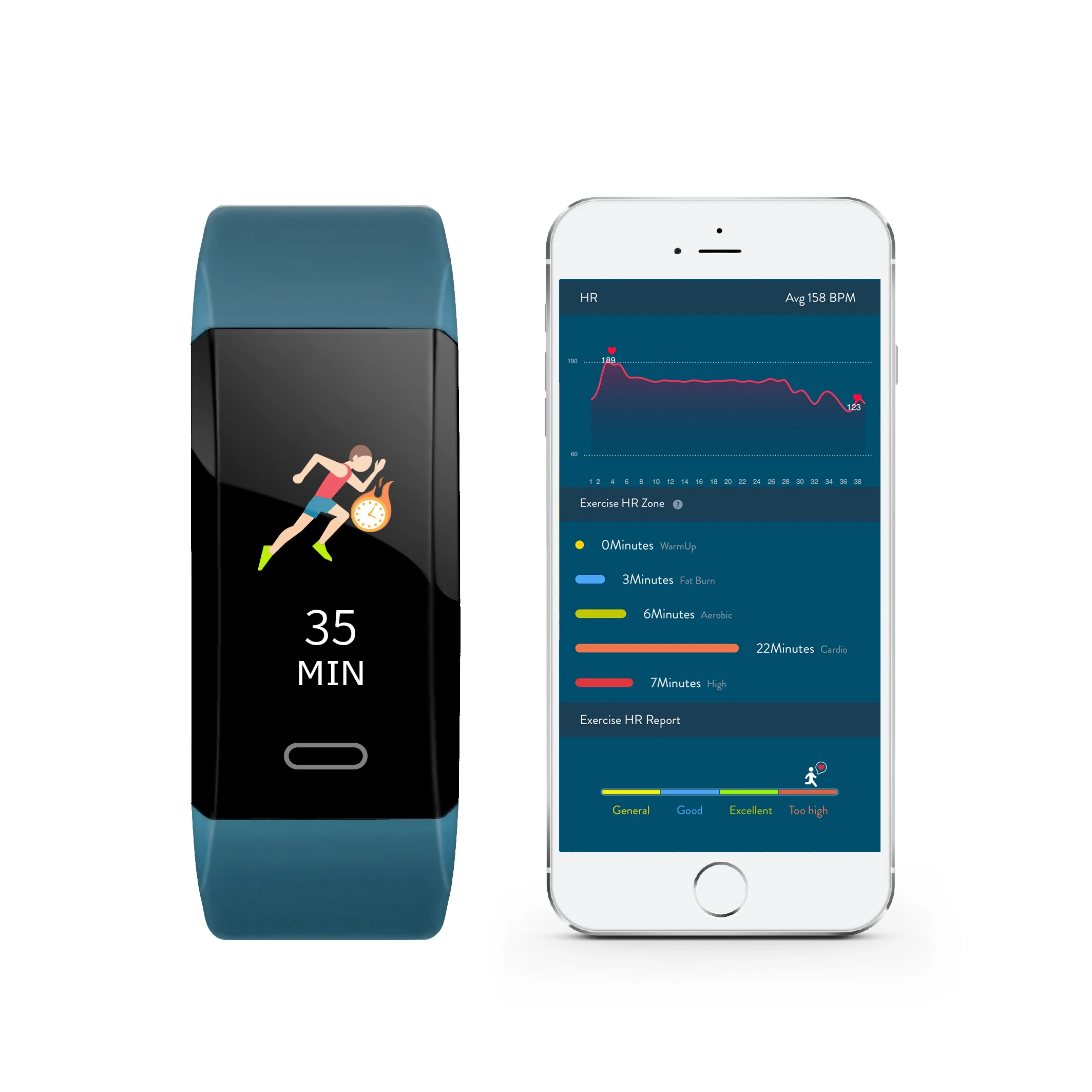 

J-Style waterproof wristband bluetooth gps smart watch heart rate monitor wristband fitness pedometer, Black, blue