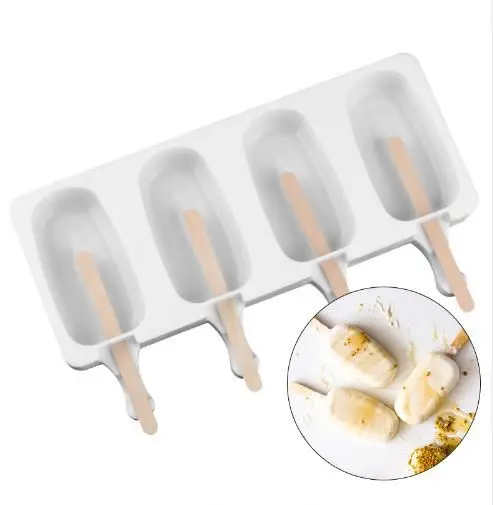 

Hot Selling 4 Cavities Silicone Popsicle Mold/Silicone Ice Lolly Moulds/Silicone Ice Cream Pop Maker Mold, As you request