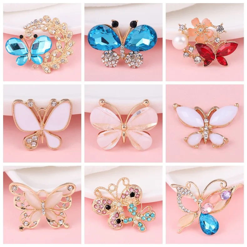 

The butterfly gem wholesale custom New design metal shoe lace croc charms bling clog luxury Shoe decoration Crystal diamond, Picture