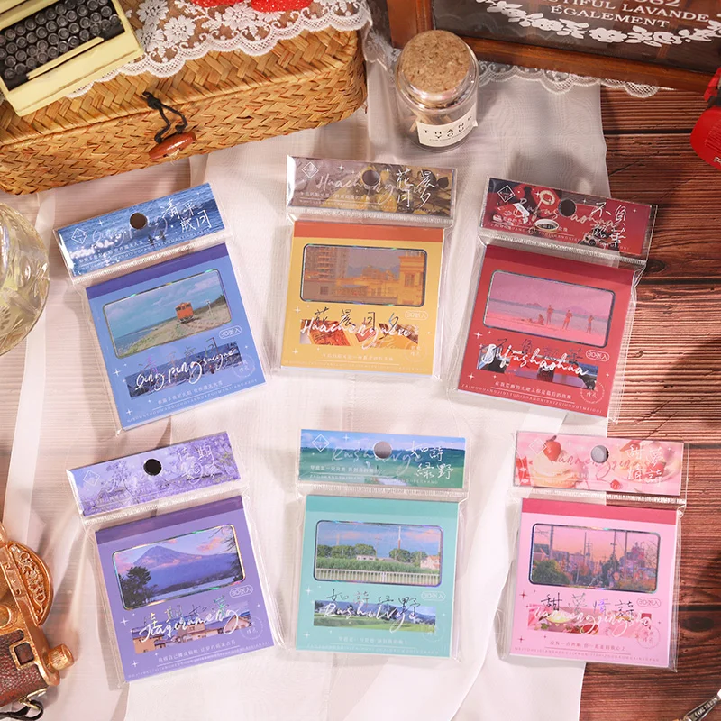 

6 design 30 pcs / set stickers scenery sea beach mountain lifestyle decoration stickers pack for Kraft Scrap Book JIUMO