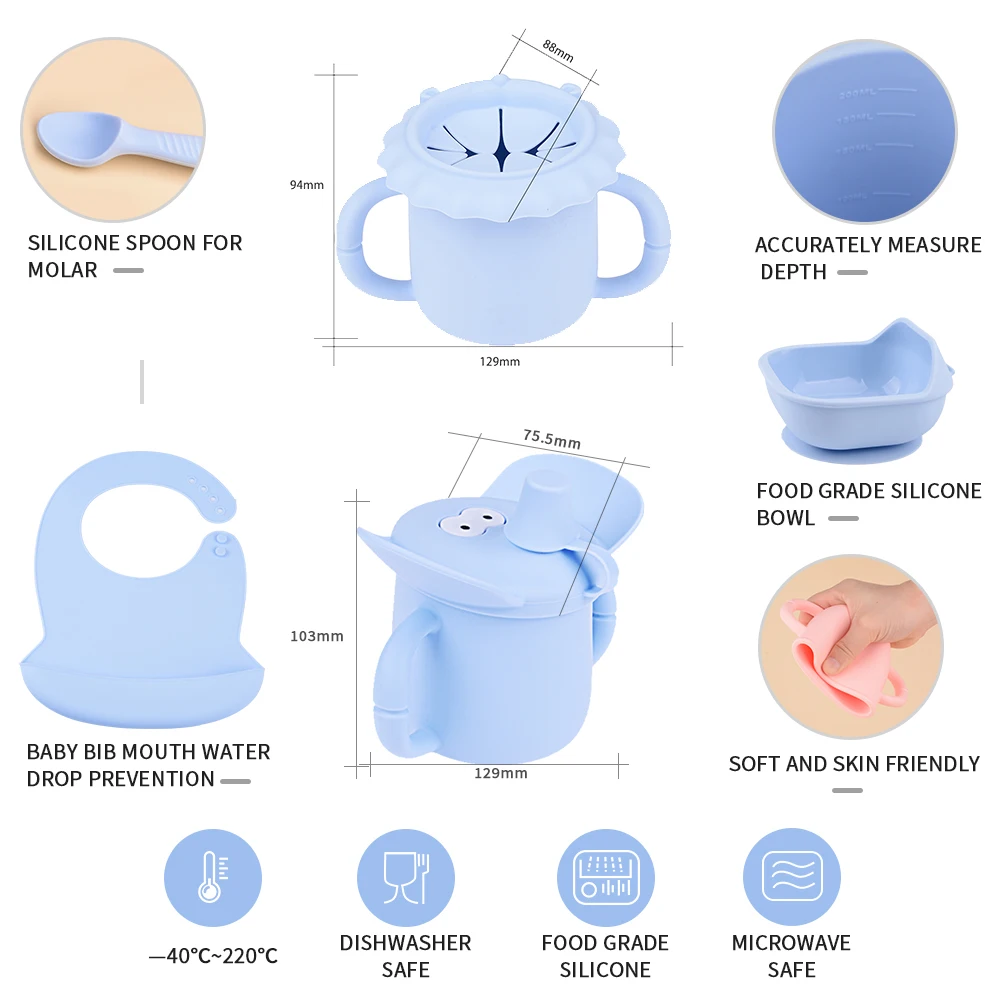 

Wholesale Cute Kids Toddler Baby Training Water Drinking Sippy Cup With Straw and Silicon Snack cup with Lid