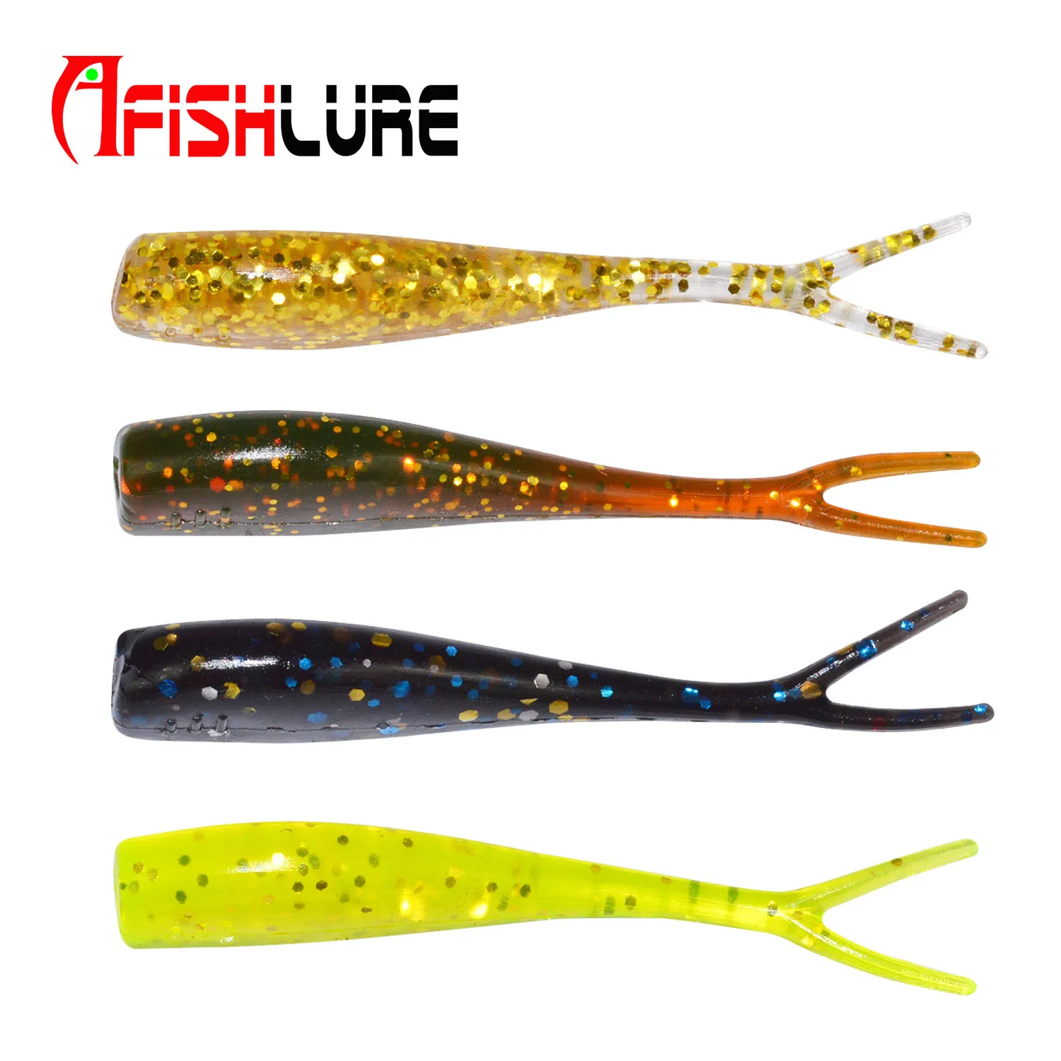 

Hot selling Fork Tail Fish 0.9g/50mm Silicone Artificial Baits Fishing Soft bait, Various