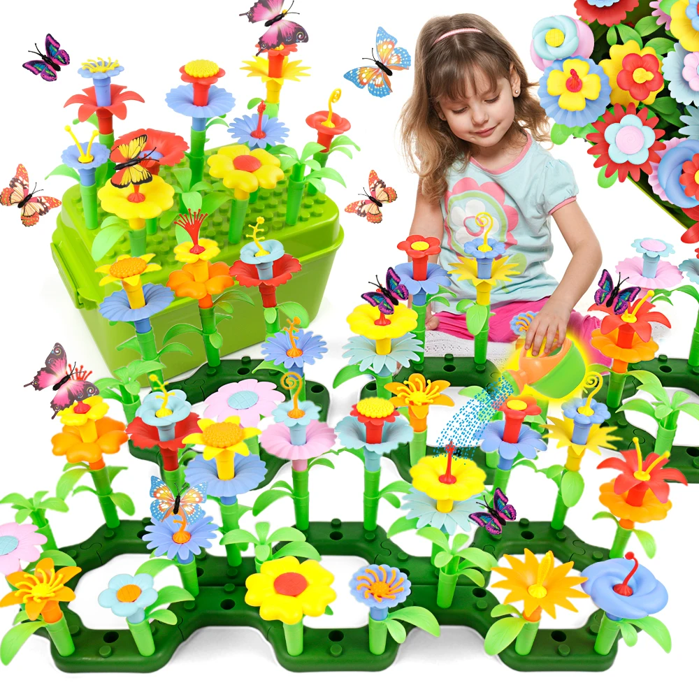 

Assembling diy assembly toys for kids kids plant garden toys kids flower garden building block flower toy