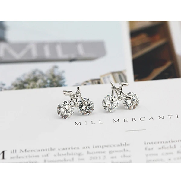 

Fashion Jewelry KYED0291 Bicycle Shape 3A Zircon earrings for Women