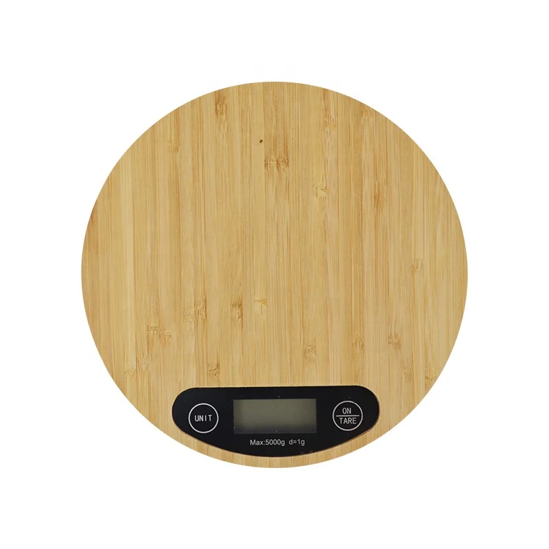 

Kitchen accessories 5KG bamboo digital kitchen scale platform Cooking Baking Scale food weighing battery charging for home, Yellow