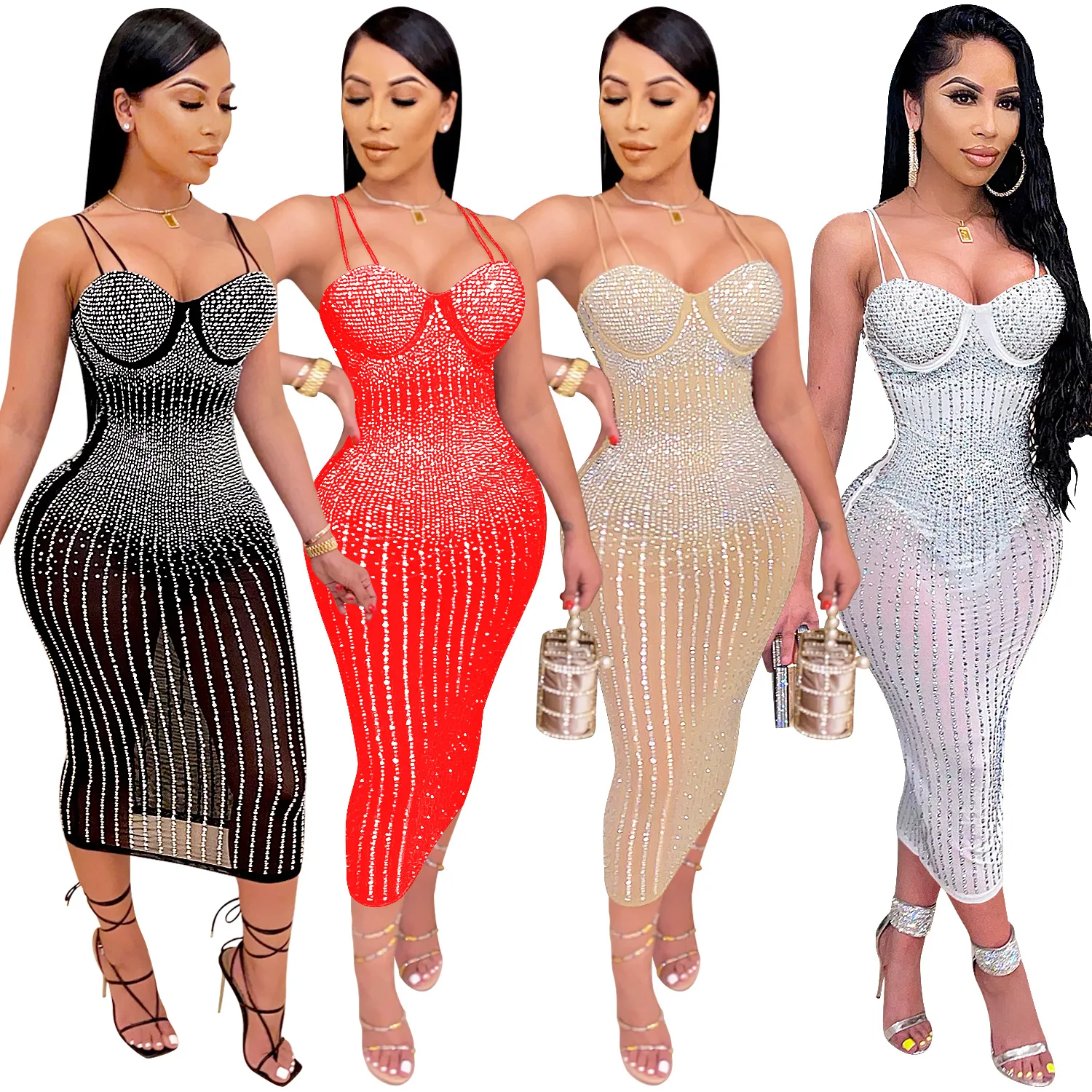 

Robe De Soiree Plus Size Clothing 4x5xl Woman Sexy Bodycon Off Shoulder Black Long Dresses Night Drill Sequins Sexy Club Dress, Black/red/white/apricot