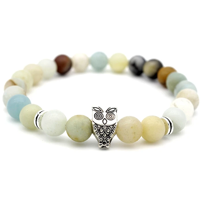 

stainless steel alloy owl wholesale natural men tianhe bead stone bracelets