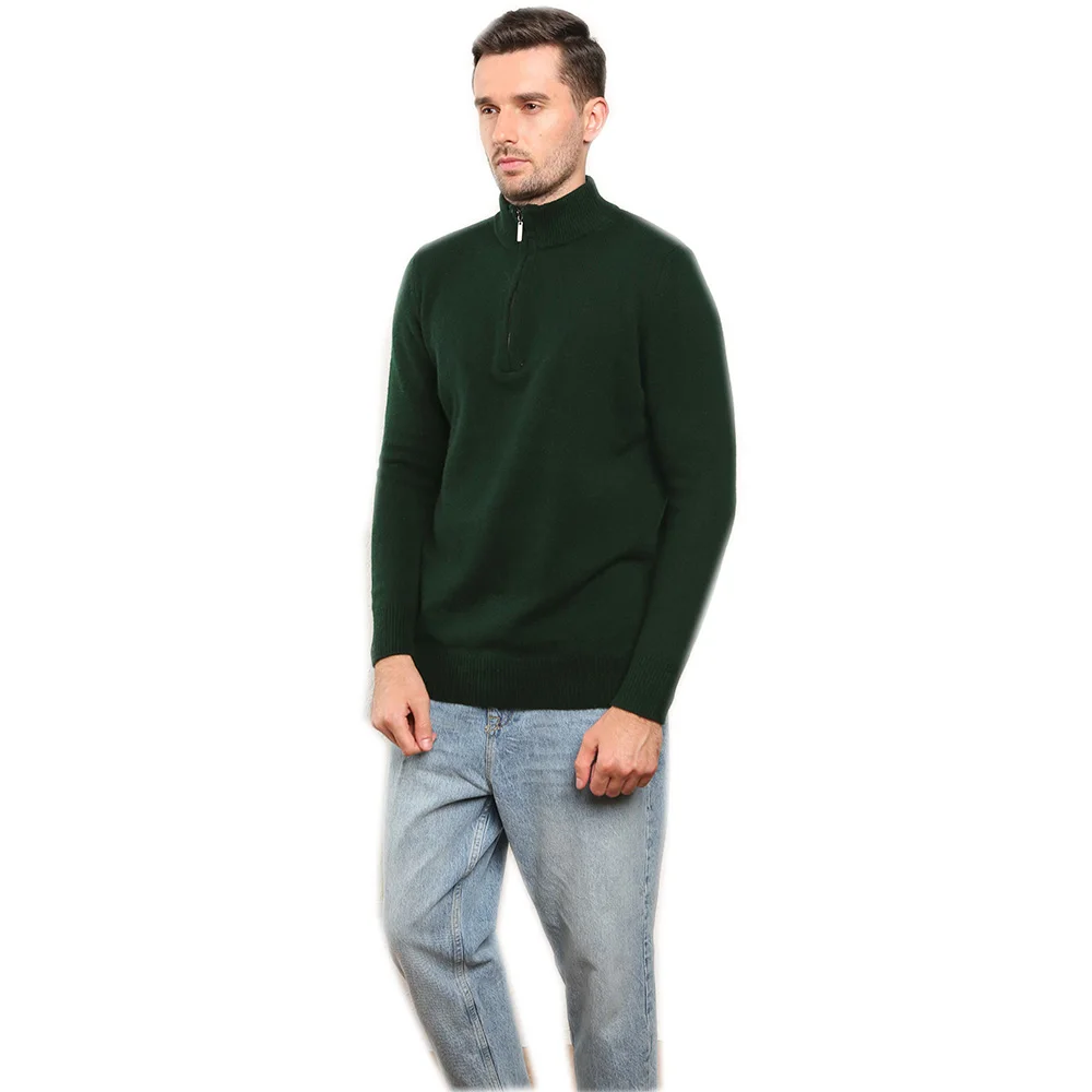 

Custom Fashion Man Zipper Pullover Crew Neck 100% Merino Wool Winter Clothes For Men Sweater