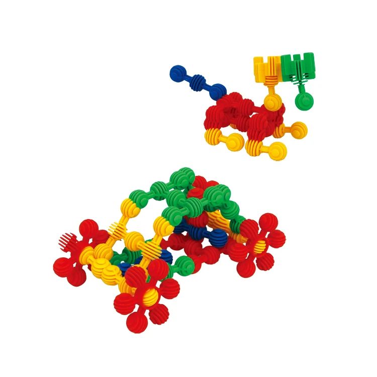 Intelligence development bright color TPR plastic connecting toys for