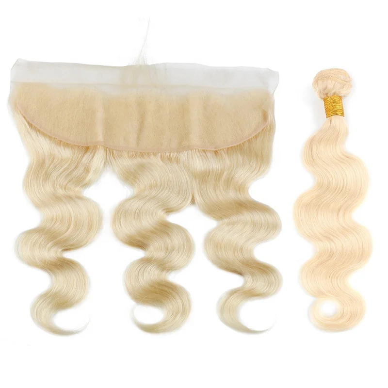 

613 Blonde double drawn mink raw virgin human hair bundles Body Wave Cuticle Aligned Raw Hair Weaves