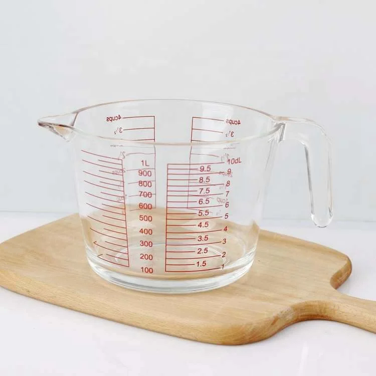 

1000ml Microwave Safe Borosilicate Glass Measuring Cup With Screen Printing Scale