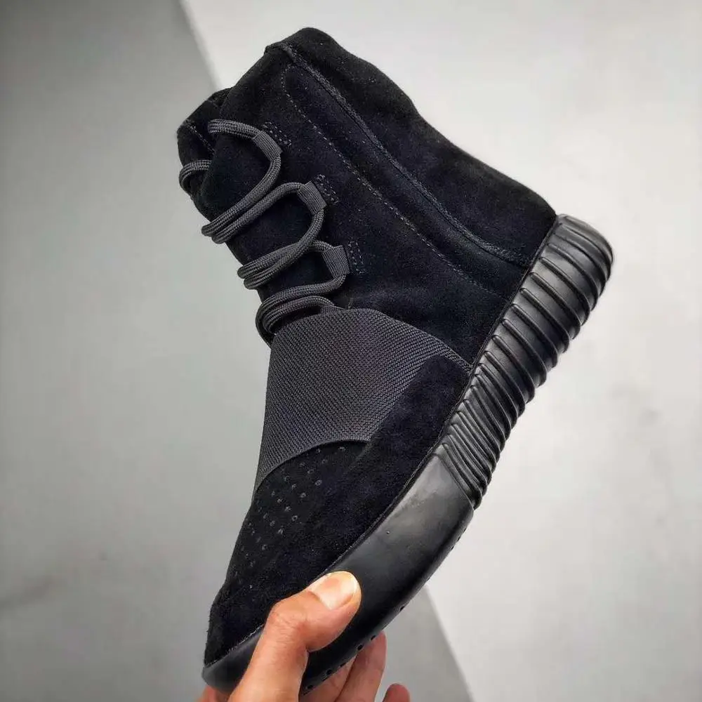 

With Box Women Men Yeezy 750 Triple Black Casual Sneakers Yezzy 350 V2 Og Quality Walking Shoes