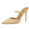 Women's fashionable High Heeled Mule Sandals High Hee Stiletto Dress Slippers Summer heeed Slide Backless Pumps Wholesale