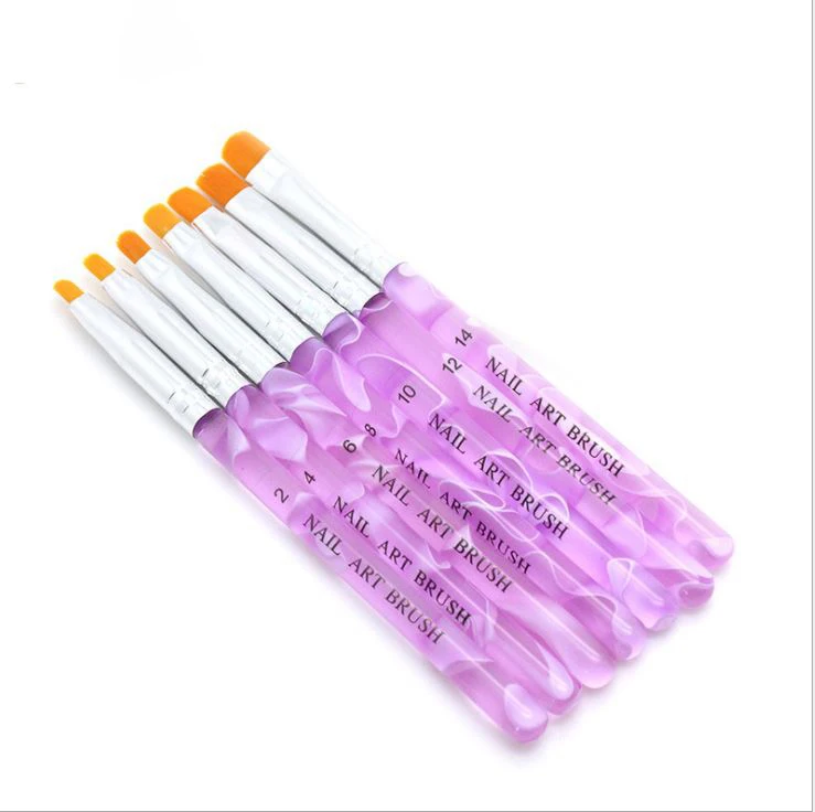 

Aokitec Wholesale Plastic Handle Oval Phototherapy Pen Acrylic Nail Art Brush Set
