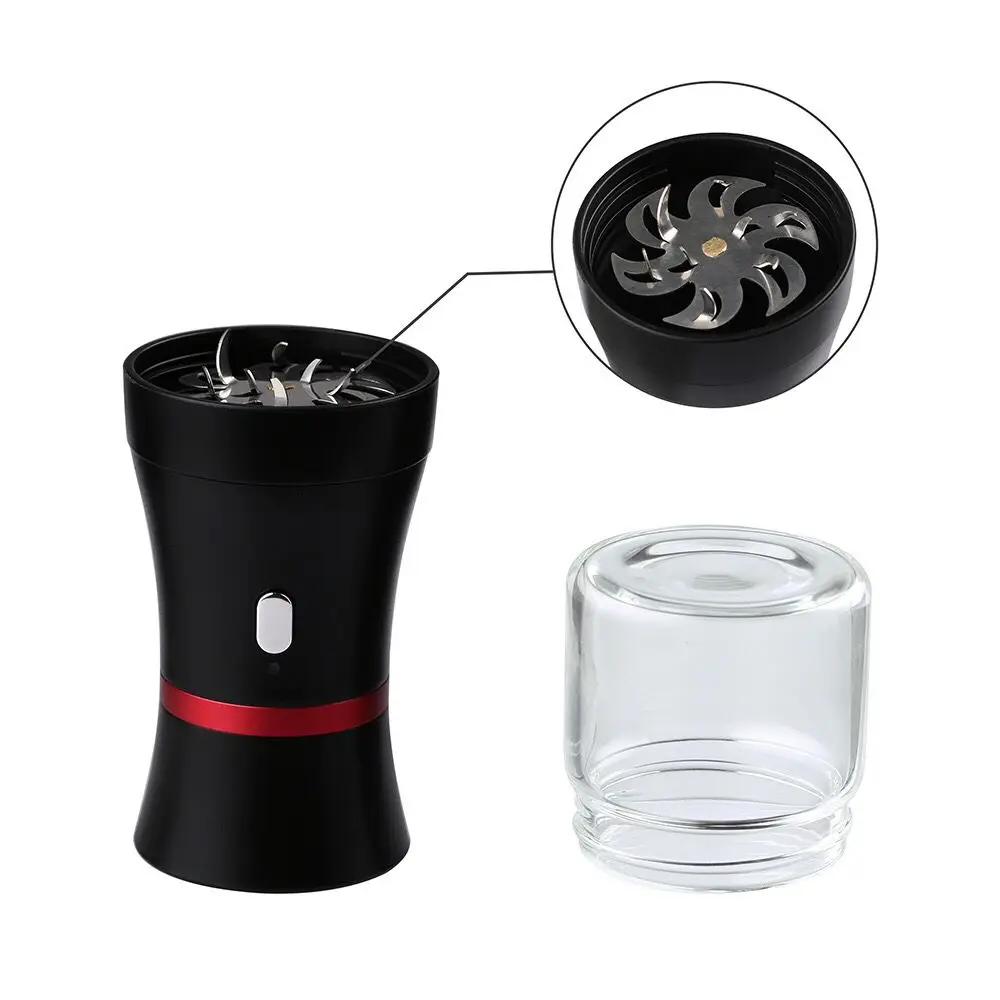 

Newest Electronic Herb Weed Grinder Custom Logo Gift Package Smoking Accessories, Black
