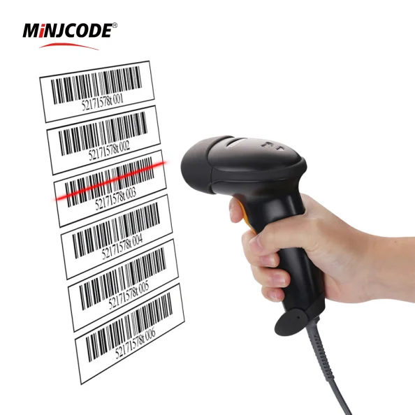 

MJ2806 1D Wired Laser Scan Bar code Reader Handheld lector 1D lector de codigo de barras RS232 Barcode Scanner Reader