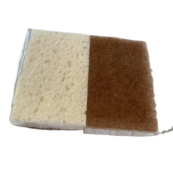 

biodegradable kitchen dish sponges cellulose coconut sponge loofah sponge, Black