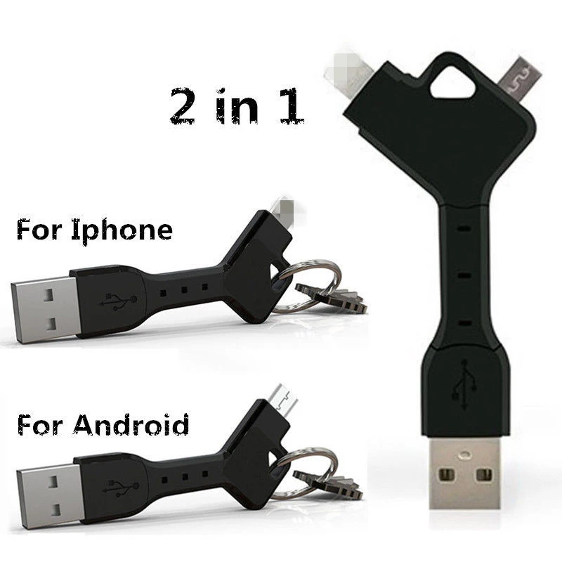 Universal 2 In 1 Key Chain Ring Usb Charger Cable For Smart Phone Buy