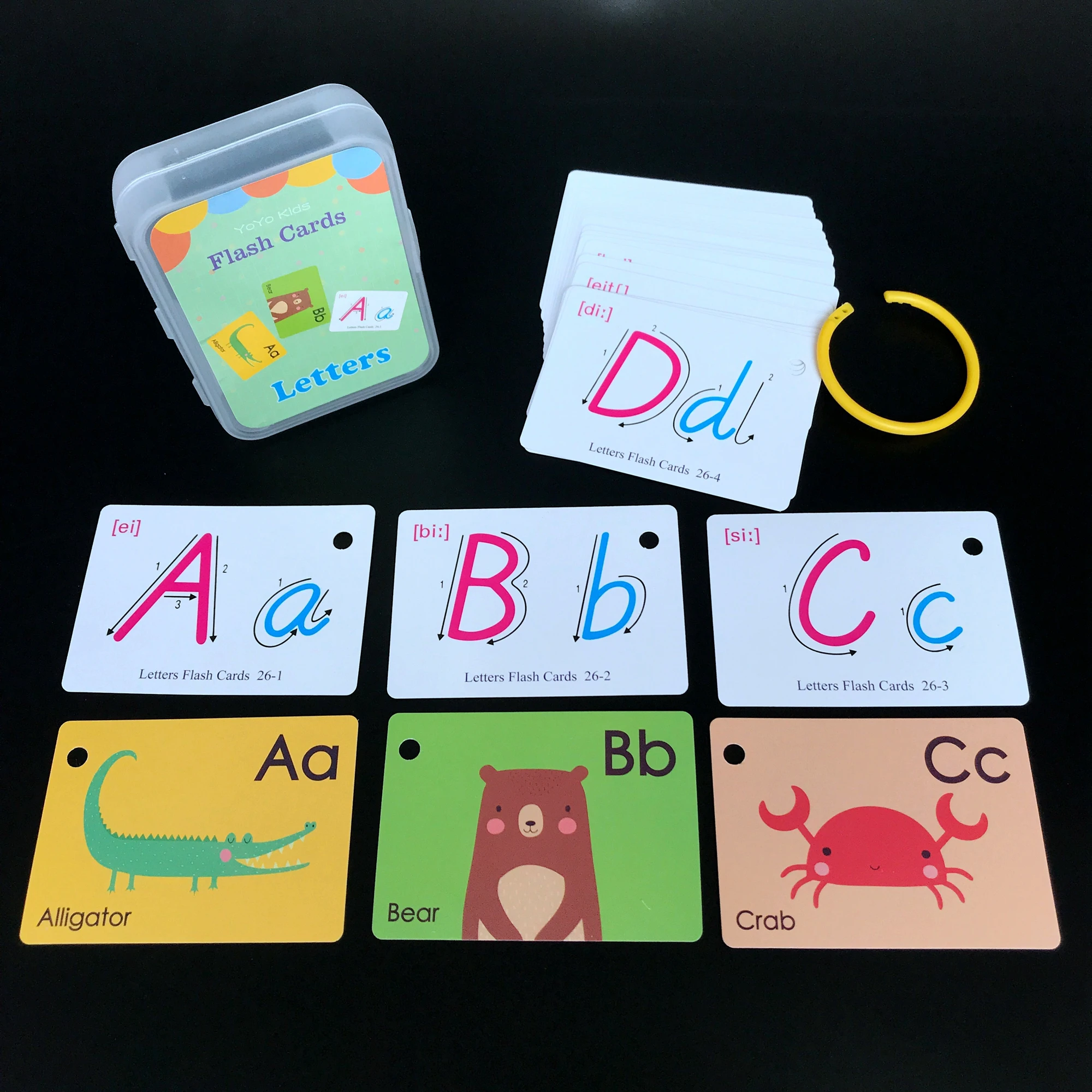 

custom printed educational memory kids English math learning alphabet shape numbers animal colors flash cards baby cards, Cmyk
