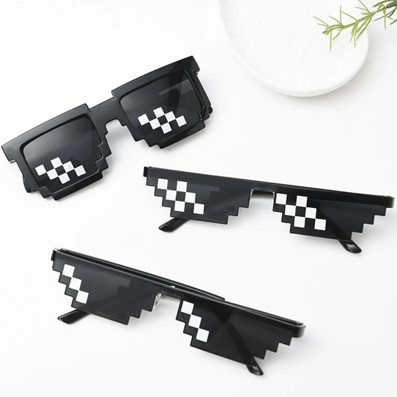 

Custom Logo Mosaic Eyewear Glasses Pixelated Thug Life Party Sunglasses