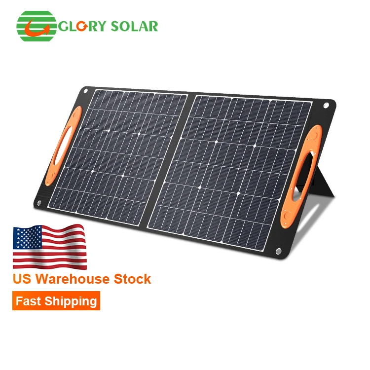 

US local warehouse Outdoor Camping Waterproof 100w Portable Folding Panel Monocrystalline Silicon Foldable PV Solar Panel