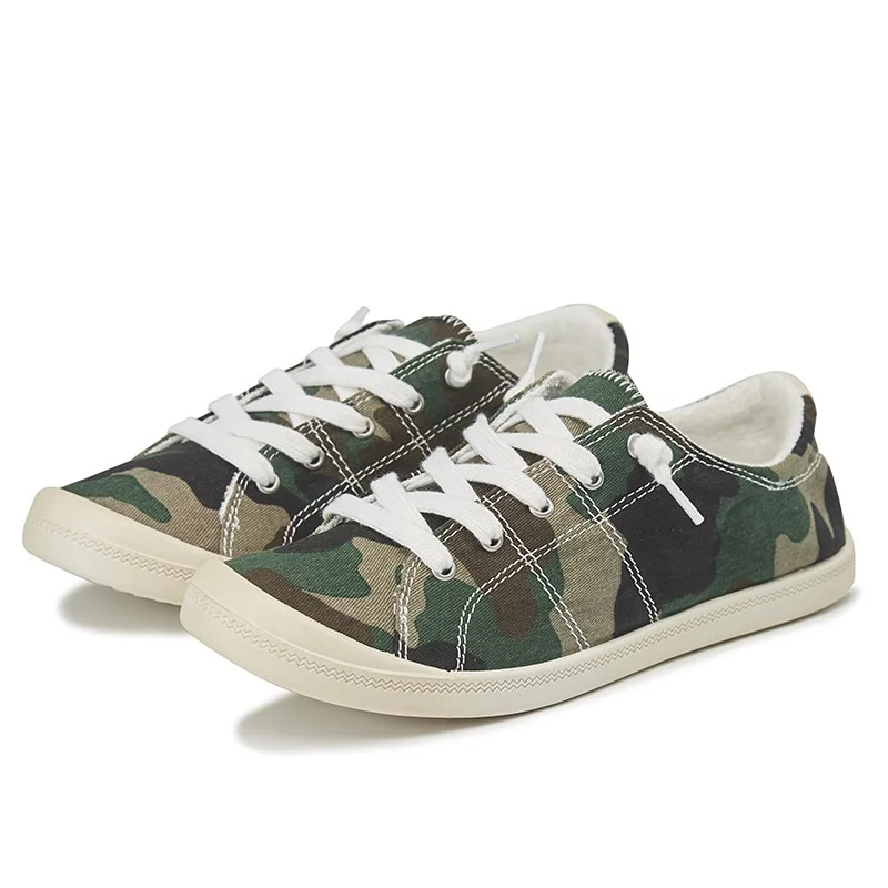 

Hot style personalized Women Casual Camouflage Flat Canvas Shoes Sneakers, As pics show