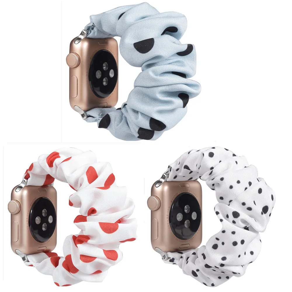 

Color Wave Dot Scrunchie Watch Strap Replacement Watch Band for Apple Watch Series 6