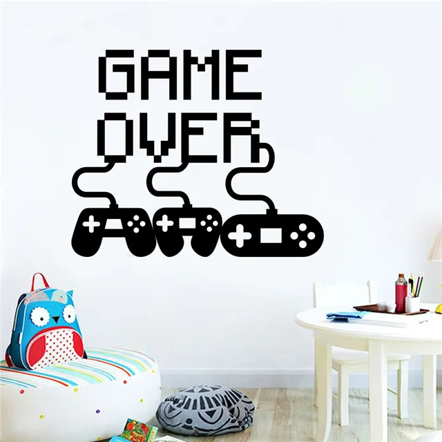 

Waterproof Wall Stickers Game Over Game Stickers Game Handle Home Decoration Stickers, As picture