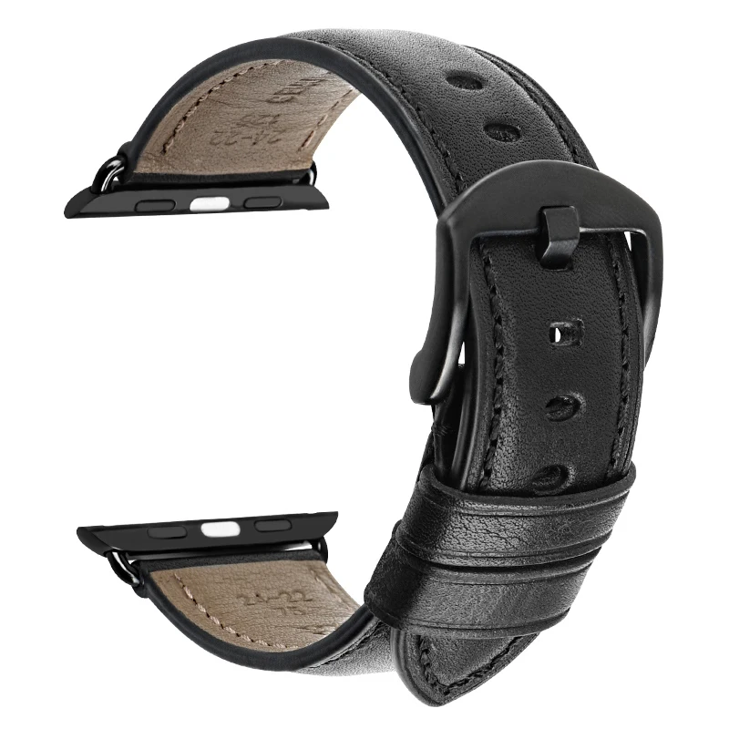 

MAIKES For Apple Watch Strap Bracelet Series SE 6 5 4 3 2 1 42mm 38mm Custom Genuine Leather Loop Band Apple Watch Band 44 40mm